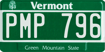 VT license plate PMP796