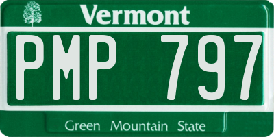 VT license plate PMP797