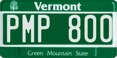 VT license plate PMP800