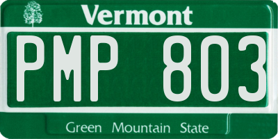 VT license plate PMP803