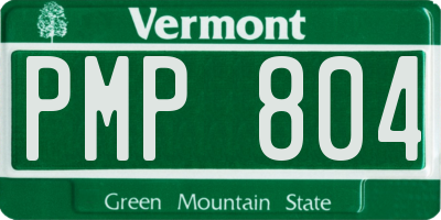 VT license plate PMP804