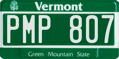 VT license plate PMP807