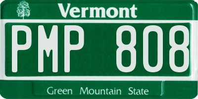 VT license plate PMP808