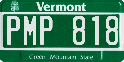 VT license plate PMP818