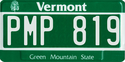 VT license plate PMP819