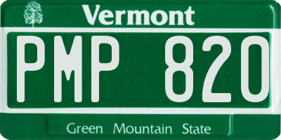 VT license plate PMP820