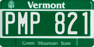 VT license plate PMP821