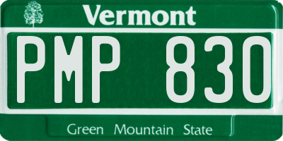 VT license plate PMP830