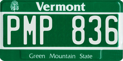 VT license plate PMP836