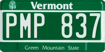 VT license plate PMP837