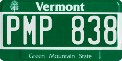 VT license plate PMP838