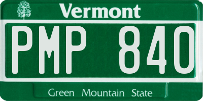 VT license plate PMP840
