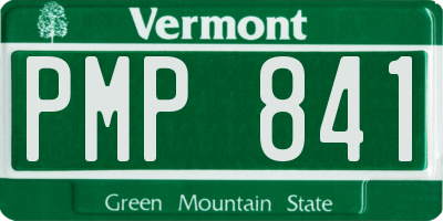 VT license plate PMP841