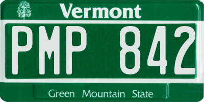 VT license plate PMP842