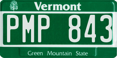 VT license plate PMP843