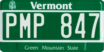 VT license plate PMP847