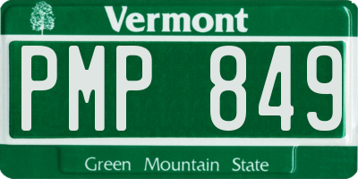 VT license plate PMP849