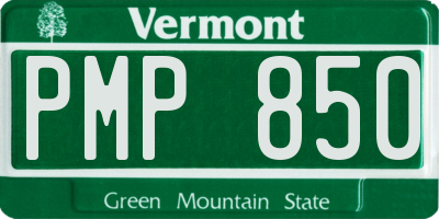 VT license plate PMP850