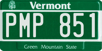 VT license plate PMP851