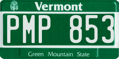 VT license plate PMP853