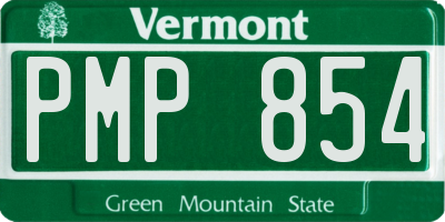 VT license plate PMP854