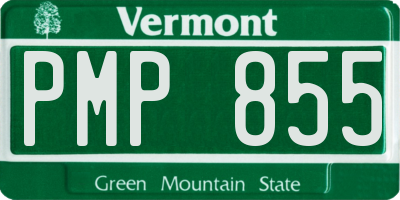 VT license plate PMP855
