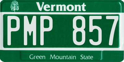 VT license plate PMP857
