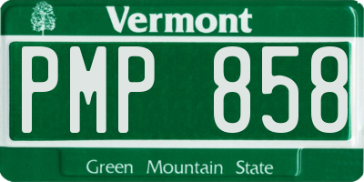 VT license plate PMP858