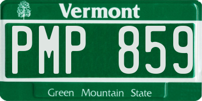 VT license plate PMP859