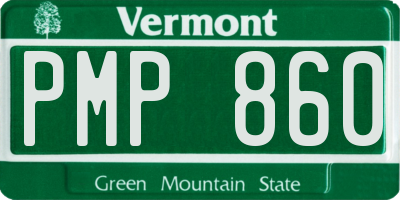 VT license plate PMP860
