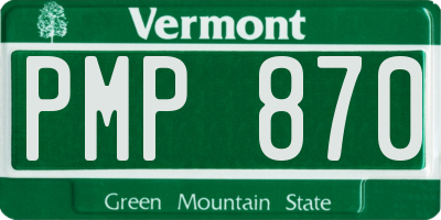 VT license plate PMP870