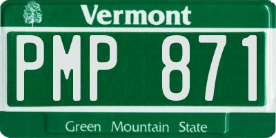VT license plate PMP871