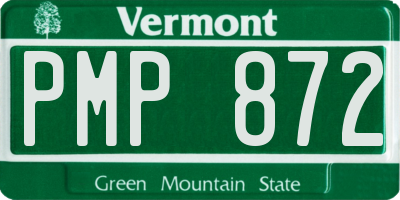 VT license plate PMP872