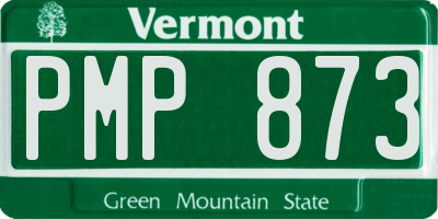 VT license plate PMP873