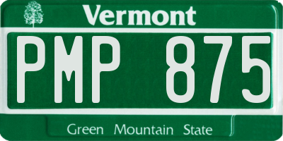VT license plate PMP875
