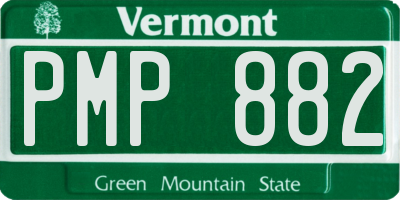 VT license plate PMP882