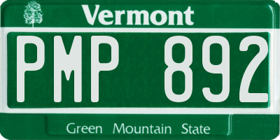 VT license plate PMP892