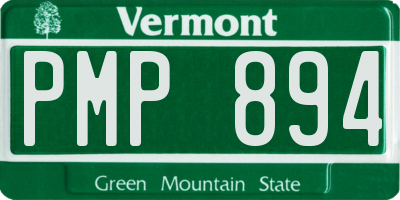 VT license plate PMP894