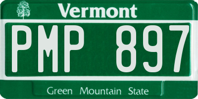 VT license plate PMP897
