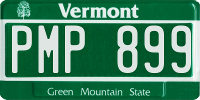 VT license plate PMP899