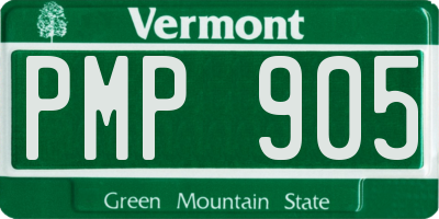 VT license plate PMP905