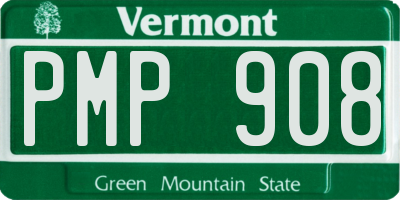 VT license plate PMP908