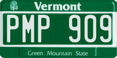 VT license plate PMP909