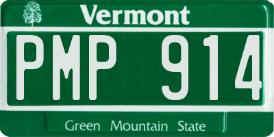 VT license plate PMP914