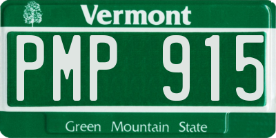VT license plate PMP915