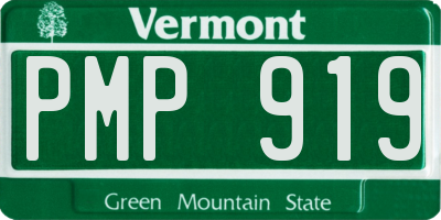 VT license plate PMP919