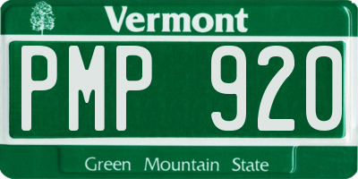 VT license plate PMP920