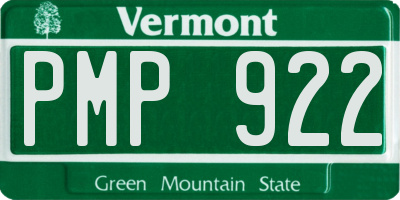 VT license plate PMP922
