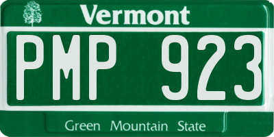 VT license plate PMP923