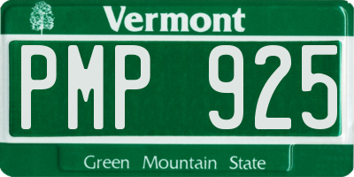 VT license plate PMP925